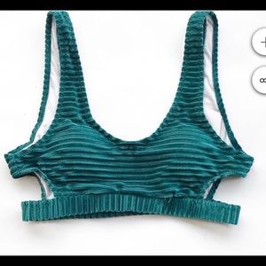 Cupshe Green Velvet Bikini TOP ONLY